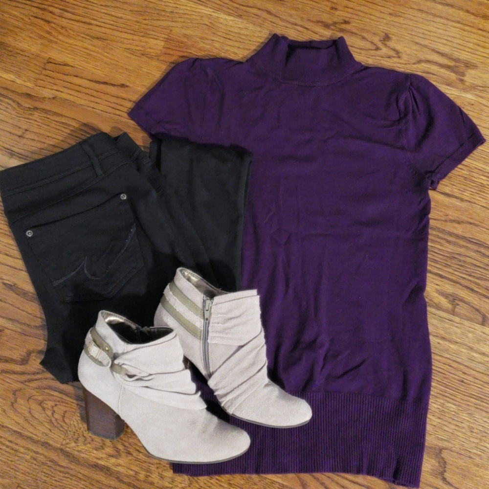 ⚡Purple short sleeve turtleneck⚡
